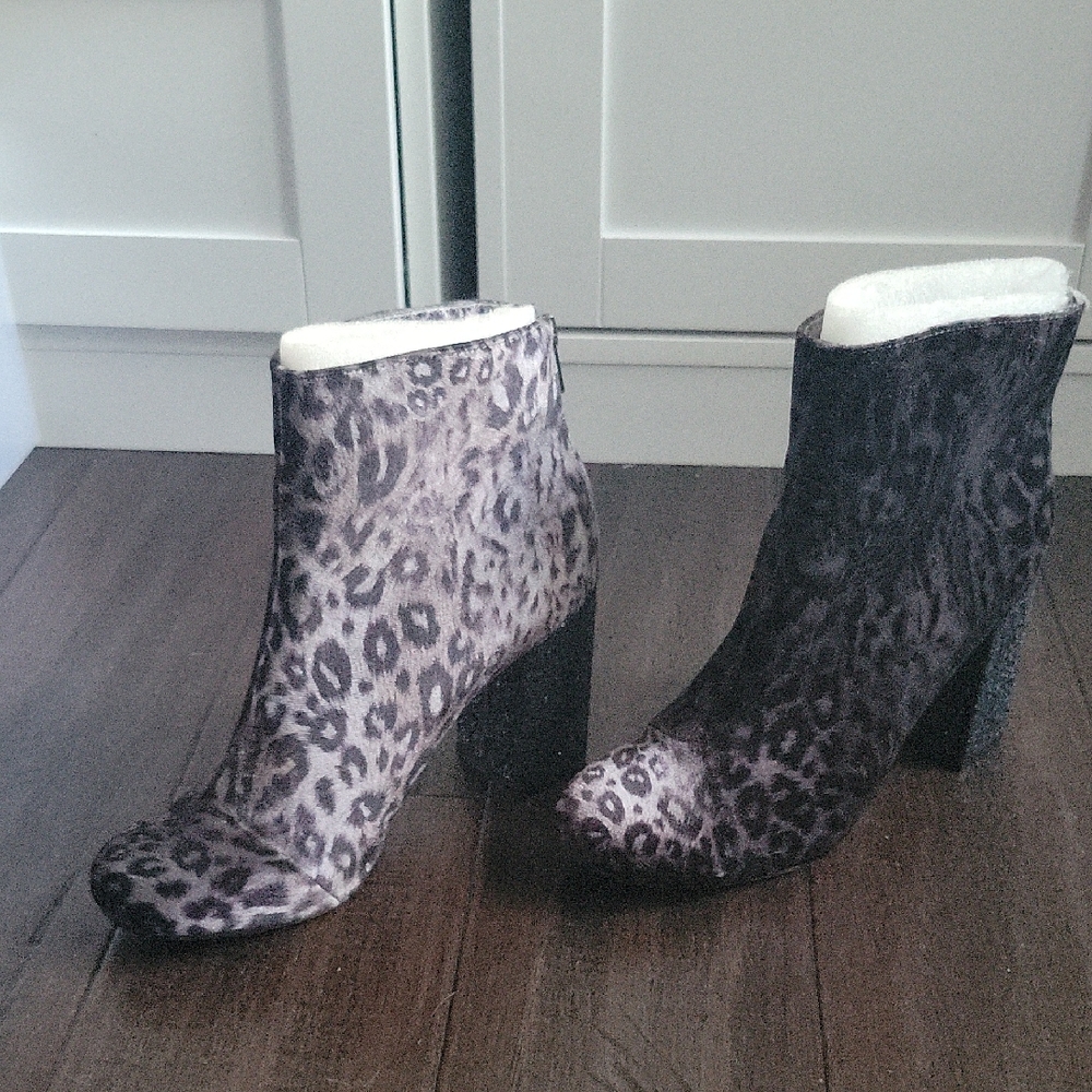 Not Rated Grey Leopard Ankle Boots